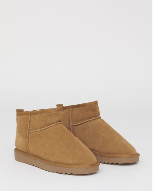 Simply Be Brown Low Cut Warm Lined Boot Wide