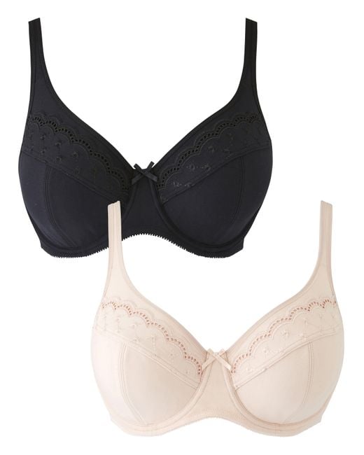 Pretty Secrets Black 2 Pack Sally Minimiser Full Cup Wired