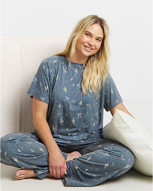 Pretty Secrets Blue Pretty Lounge Pyjama Set