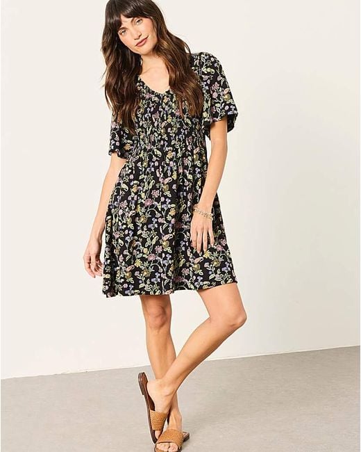 FatFace Natural Emma Floral Jersey Dress