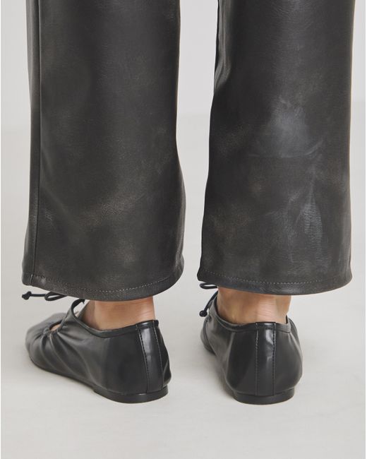 Simply Be Gray Ruched Cross Strap Ballerina Exwide