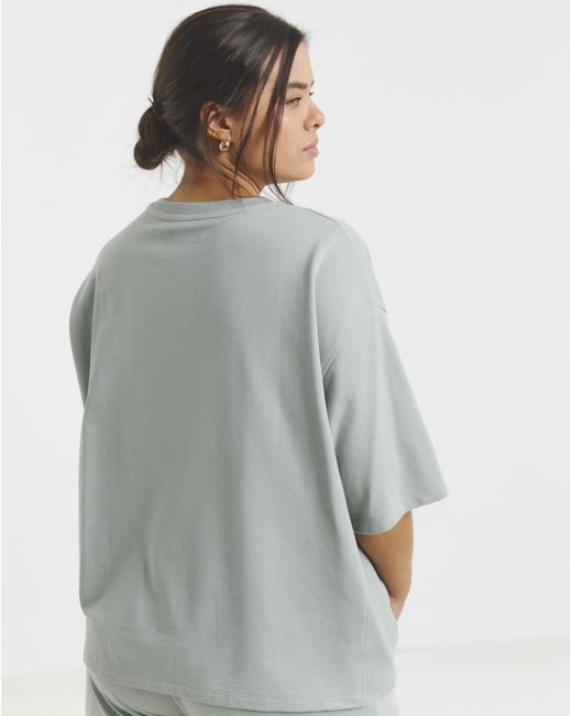 Simply Be Gray Short Sleeve Sweatshirt With Rib Detail