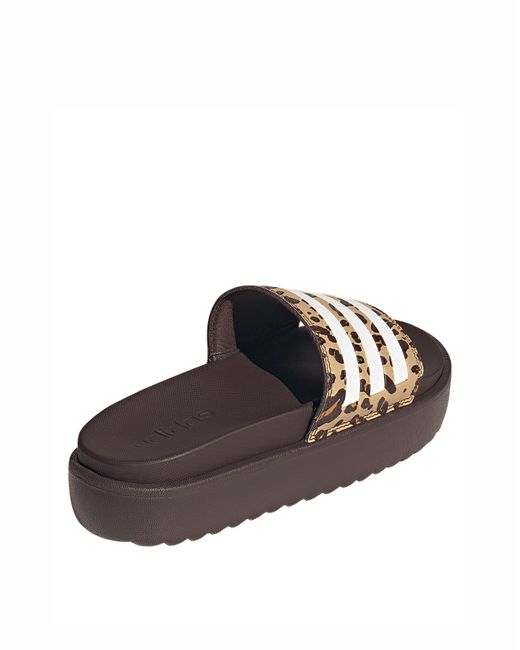 Adidas Brown Adilette Platform Slides
