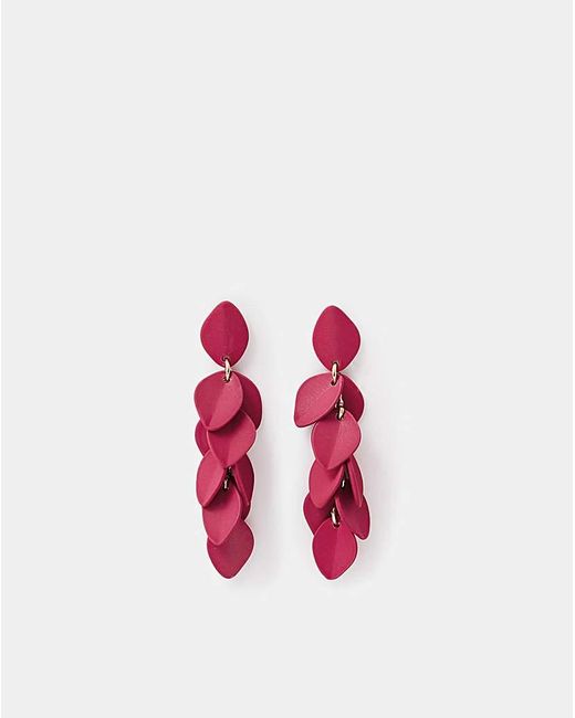 Accessorize Pink Leaf Drop Earrings