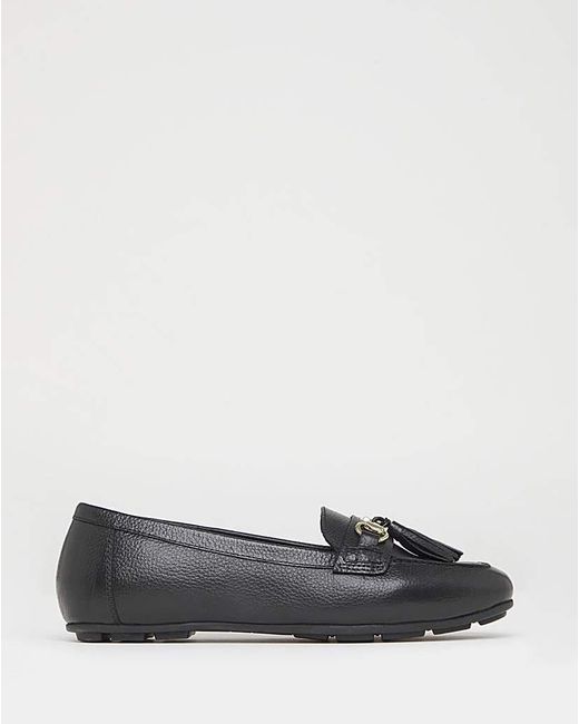 Heavenly Soles Black Leather Driving Moccasin Ex Wide