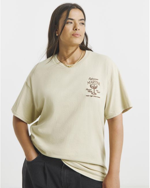 Simply Be Natural Espresso Martini Embroidery T-Shirt