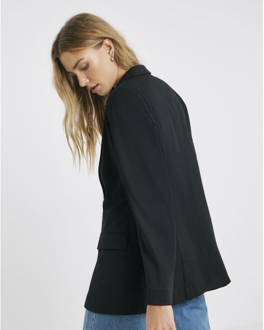 Simply Be Black Ponte Jersey Relaxed Blazer