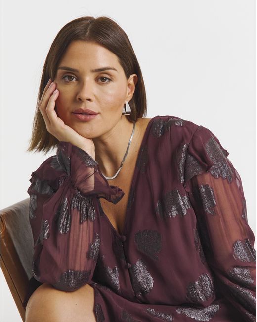 Simply Be Red Jacquard Smock Dress