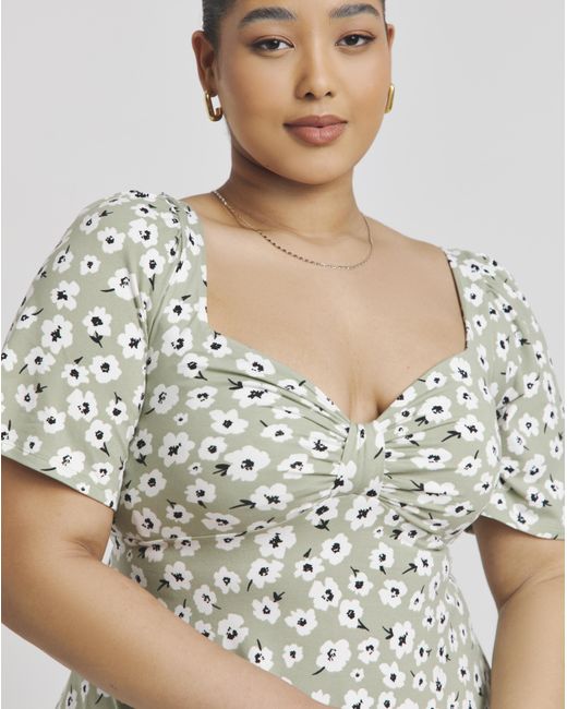 Simply Be Multicolor Supersoft Jersey Knot Front Skater Dress