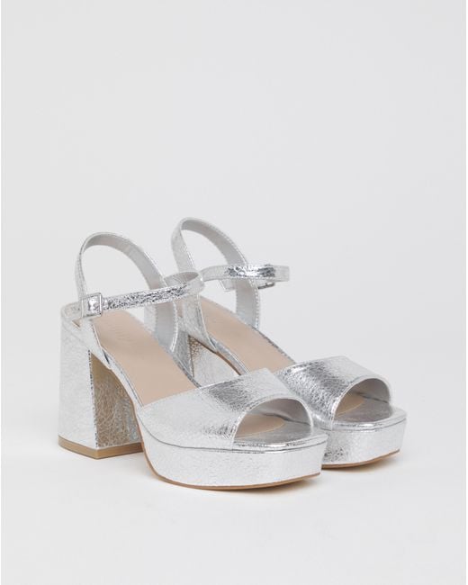 Simply Be Blue Platform Heels Ex Wide Fit