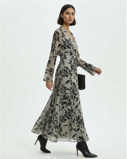 Religion Green Floral Wrap Maxi Dress