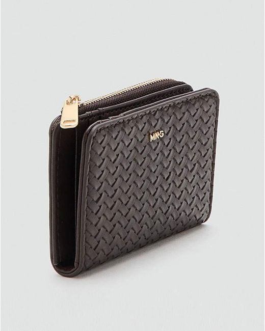 Mango Black Braided Small Purse