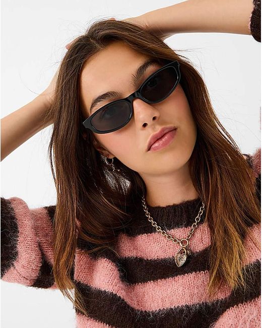 Accessorize White Slim Rectangle Sunglasses