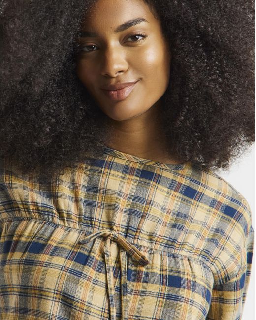 Native Youth Natural Gingham Mini Dress
