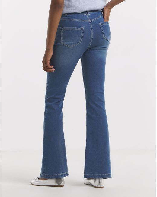 Simply Be Blue Flared Pull On Jeggings