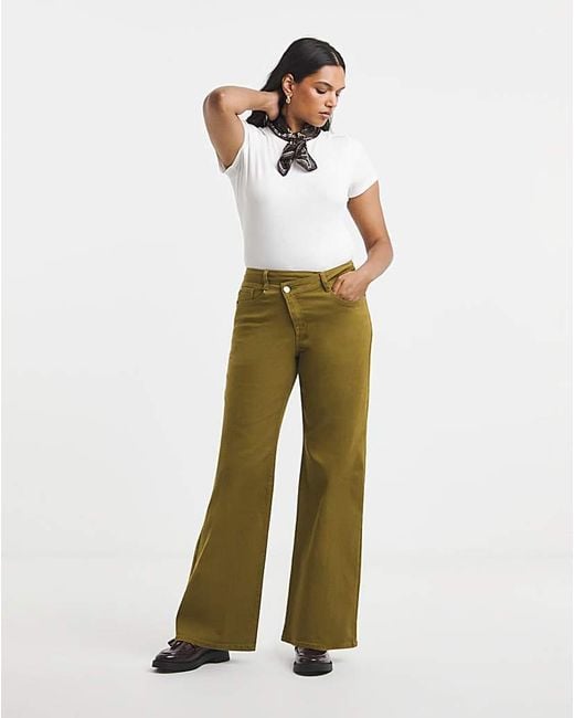 Simply Be Natural Crossover Straight Leg Jeans