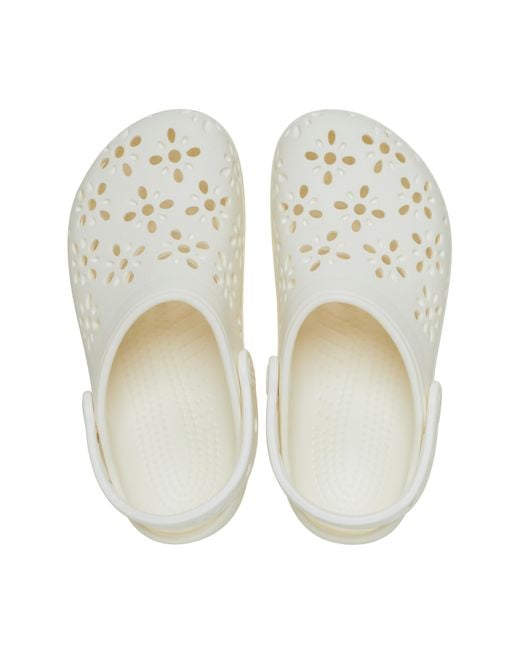 CROCSTM White Classic Floral Cut Out Clog