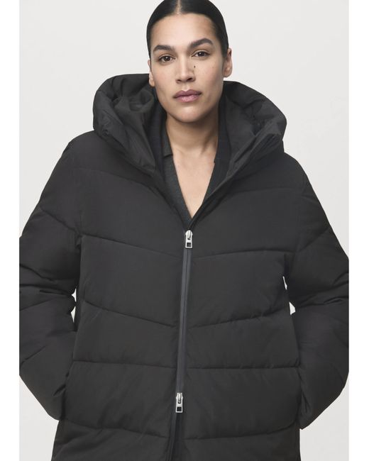 Mango Blue Double Zip Hooded Puffer Coat