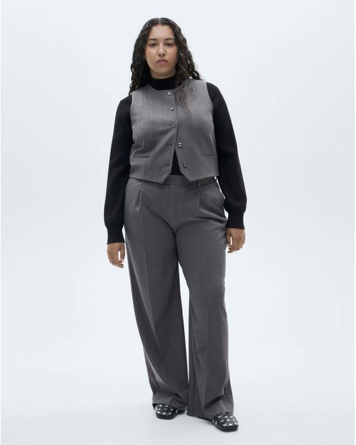 Mango Blue Tauro Pinstripe Vest