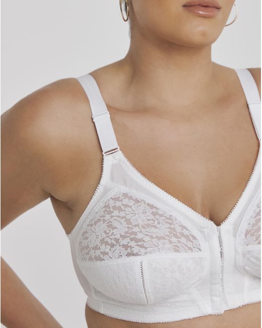 Pretty Secrets White Dotty Front Fastening Midi Bra