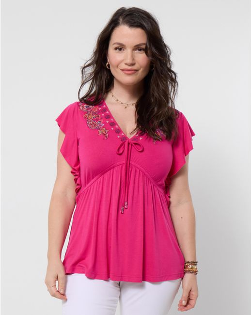 Joe Browns Pink Emily Embroidered Jersey
