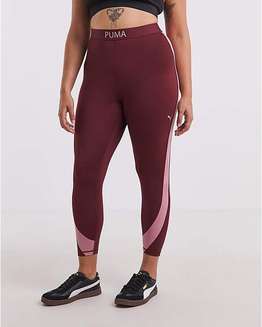PUMA Red Training Colourblock Leggings
