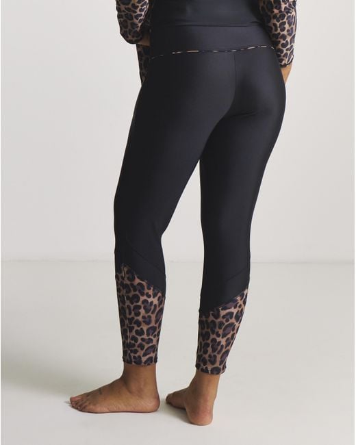 Beach To Beach Black Sports Swim Leggings
