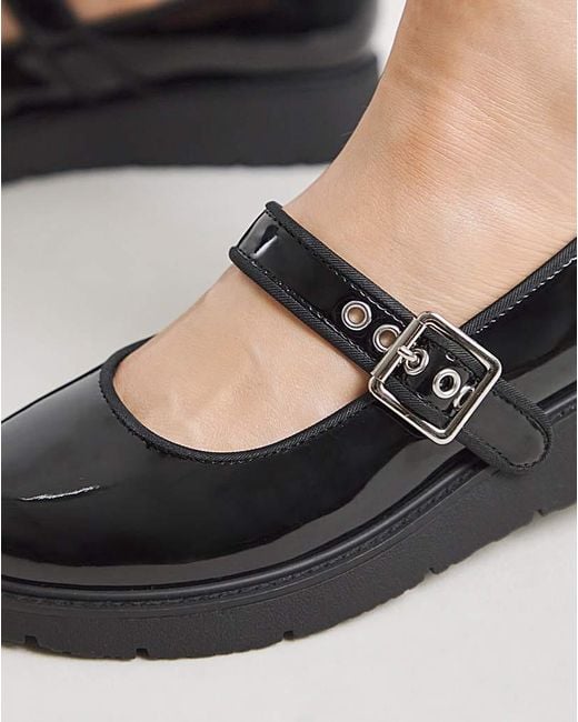 Simply Be Blue Chunky Mary Jane Extra Wide