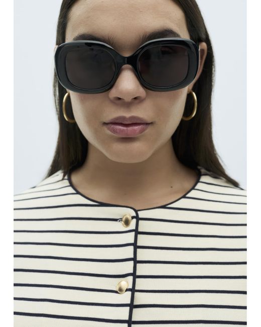Mango White Striped Knit Cardigan