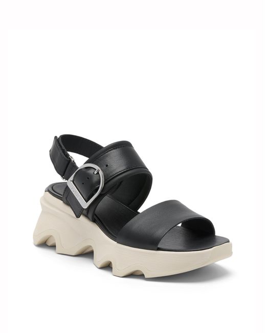 Sorel White Kinetic Impact Wedge Sandals