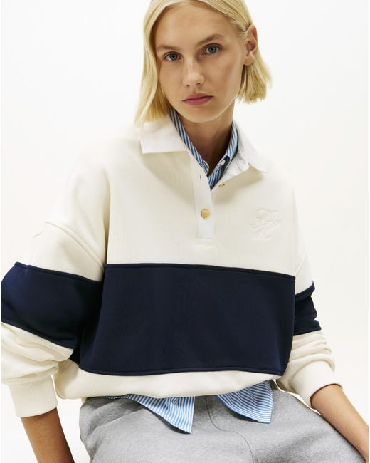 Tommy Hilfiger White Rugby Fleece Sweatshirt