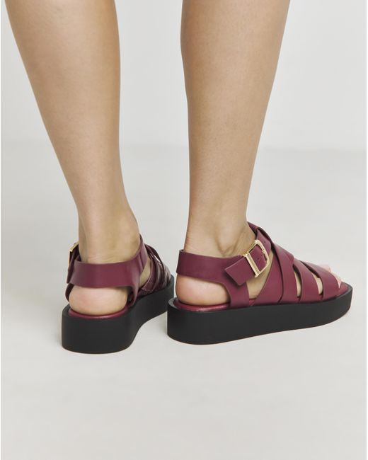 Simply Be Pink Chunky Buckle Fisherman Sandal Ex Wide