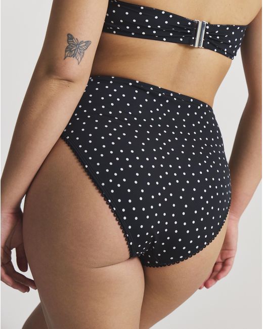 Figleaves Black Spot High Waist Bikini Bottoms
