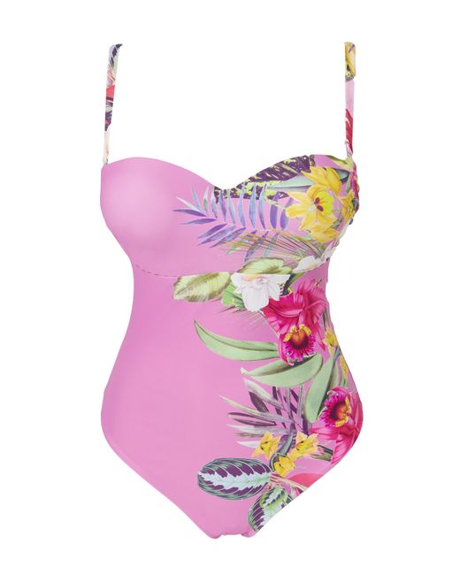 Figleaves Pink Fiji Bandeau Swimsuit