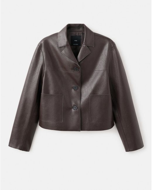 Mango Black Faux Leather Jacket