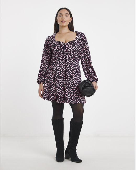 Simply Be Blue Supersoft Sweetheart Neck Skater Dress