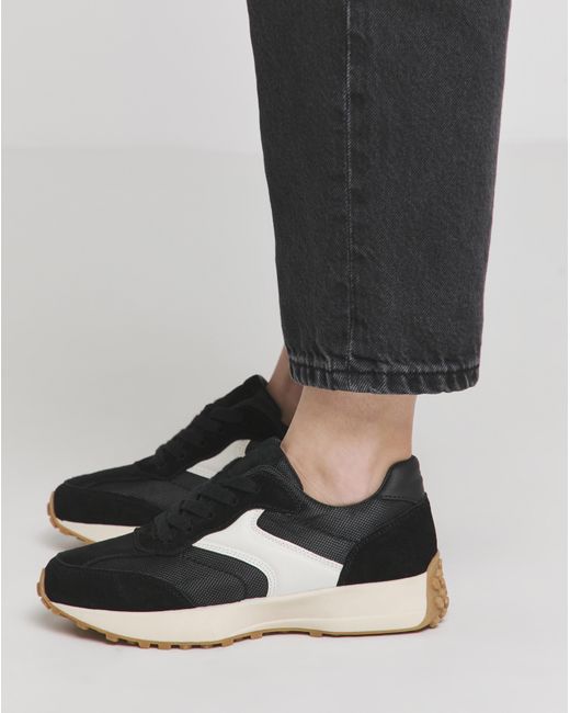 Simply Be Black Retro Runner Trainer Ex Wide Fit