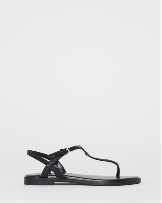 JD Williams Black T Bar Hardware Sandals Wide
