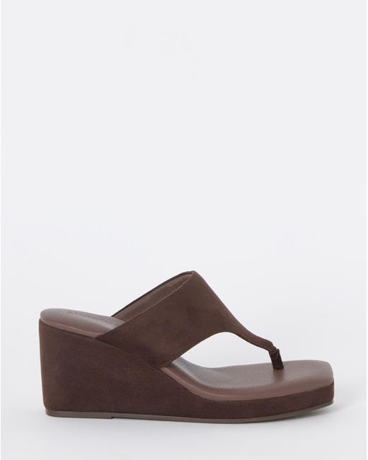 Simply Be Natural Wedged Toe Post Sandals Extra Wide Fit