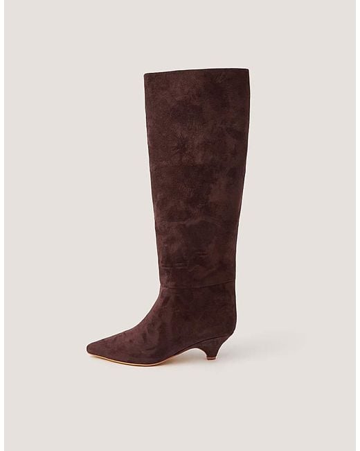 Monsoon Brown Isha Faux Suede Heeled Boots