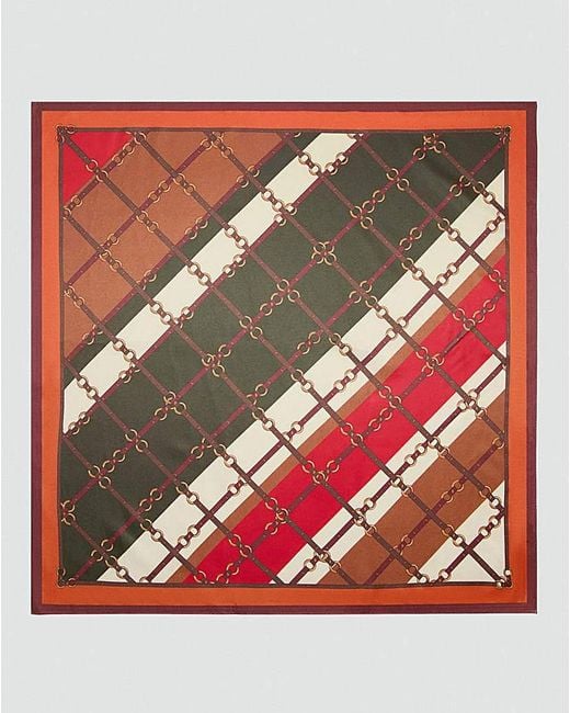 Mango Red Geometric Printed Scarf