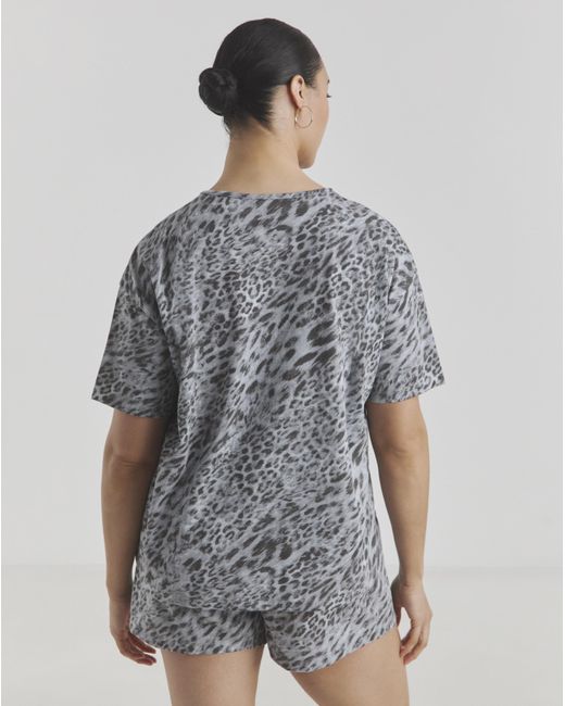 Simply Be Gray Leopard Print Value 2 Pack Shortie Sets