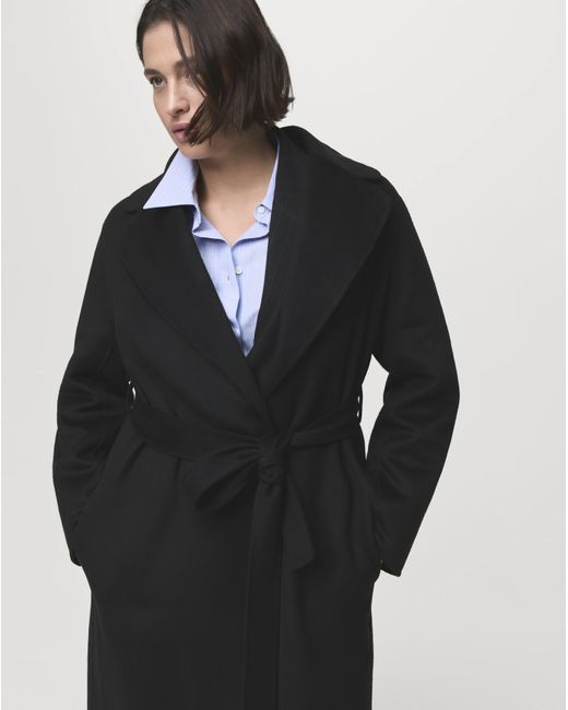 Mango Blue Belted Coat