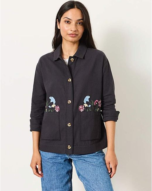 FatFace Black Embroidered Jacket
