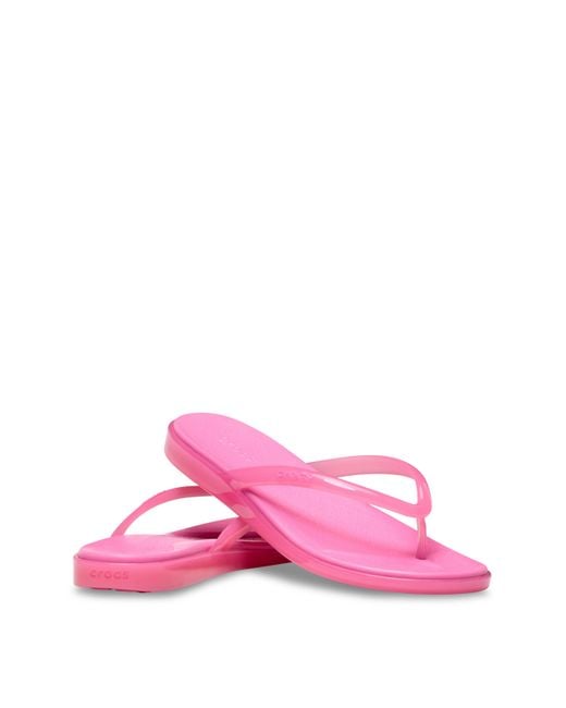 CROCSTM Pink Miami Jelly Round Toe Flip