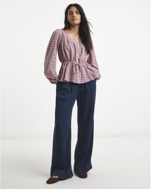 Simply Be Multicolor Cinch Waist Blouse