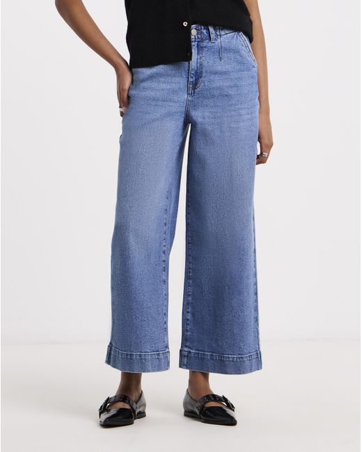 Simply Be Blue Light Wash 99/1 Crop Wide Jean