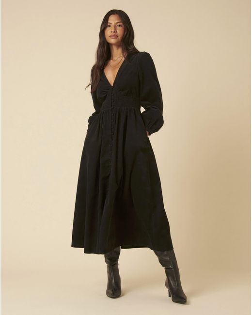 Nobody's Child Black Riley Midi Dress