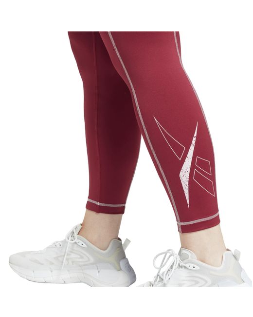 Reebok Red Wor Big Logo Tight Plus Size