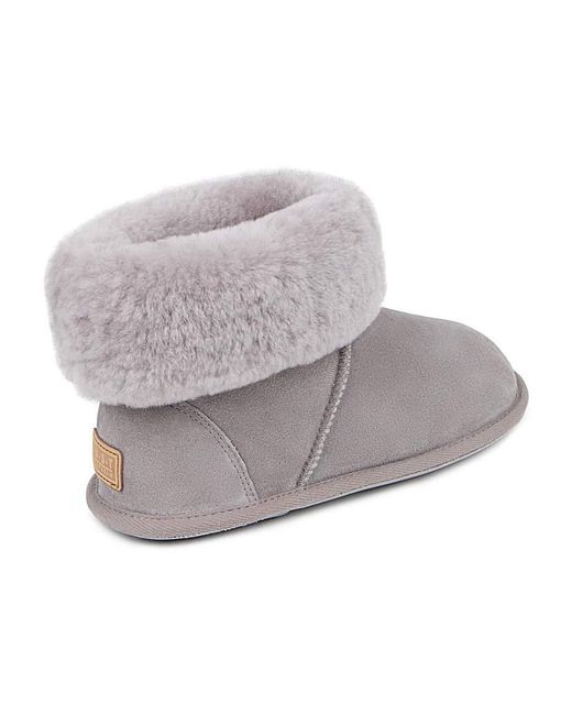 Just Sheepskin|Totes Gray Just Sheepskin Ladies Albery Slippers
